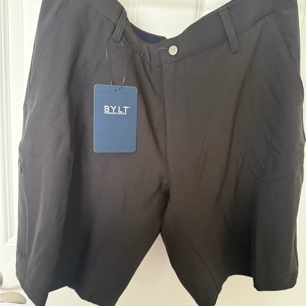 BYLT Basics Charcoal Flat Front Shorts